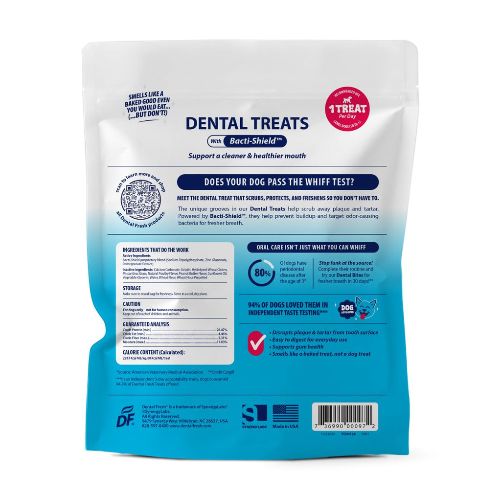 Dental Fresh Dental Treat Sticks for Medium Dogs Brush Free Chews, 26 Ct