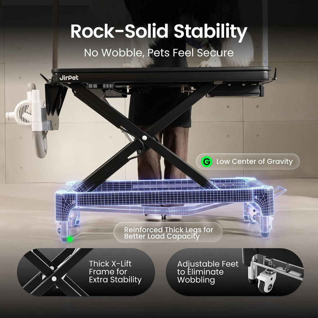 JirPet Electric Dog Grooming Table with Memory Function and Grooming Lights