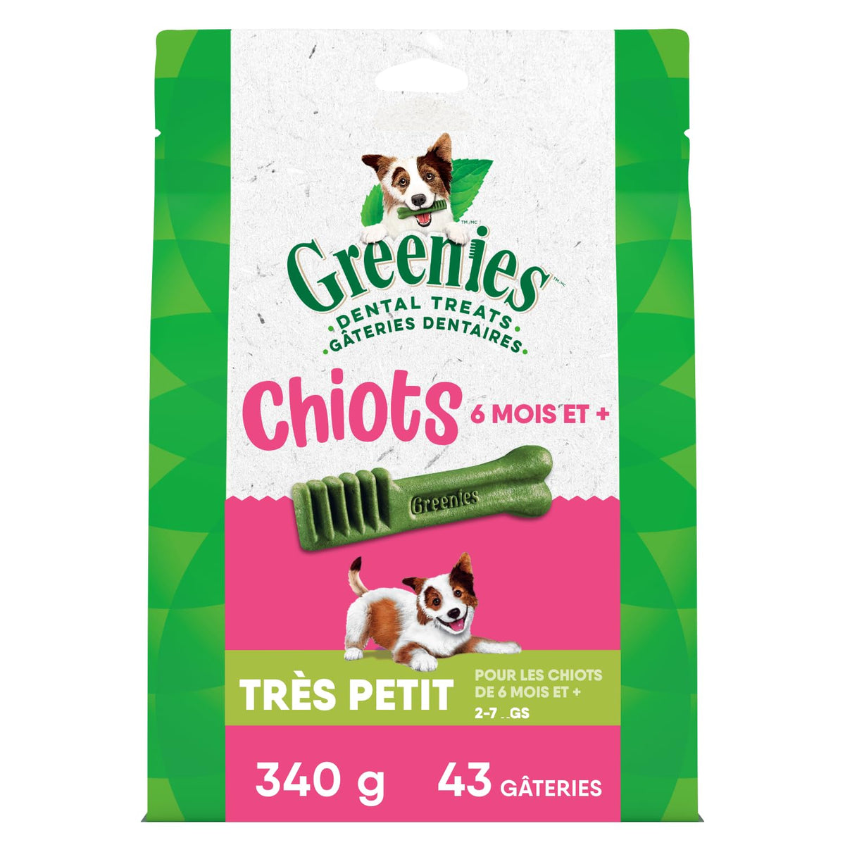 Greenies Puppy Teenie Natural Dental Dog Treats, Original Flavor, 22 Count