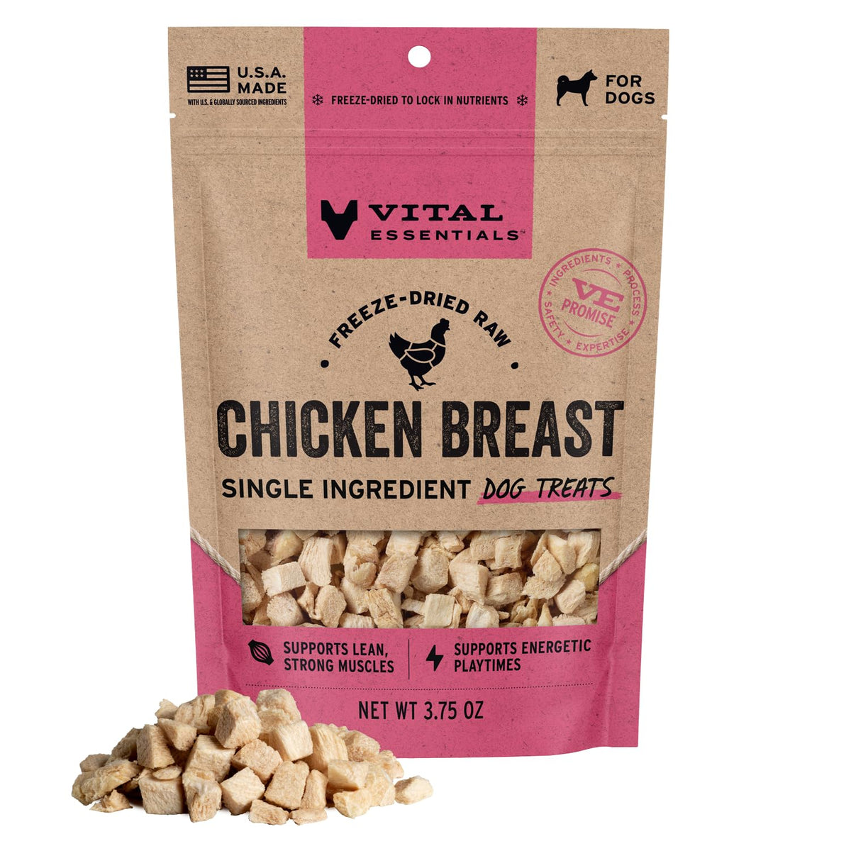 Vital Essentials Freeze Dried Dog Treats, Beef Liver, 15 oz Bag