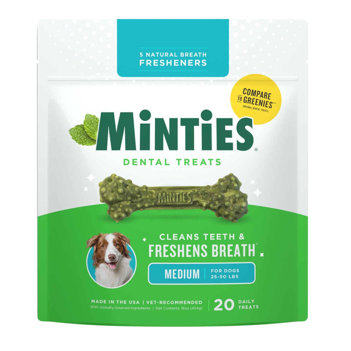 Minties FreshBites Low-Calorie Dental Chews for Dogs, 100 Ct