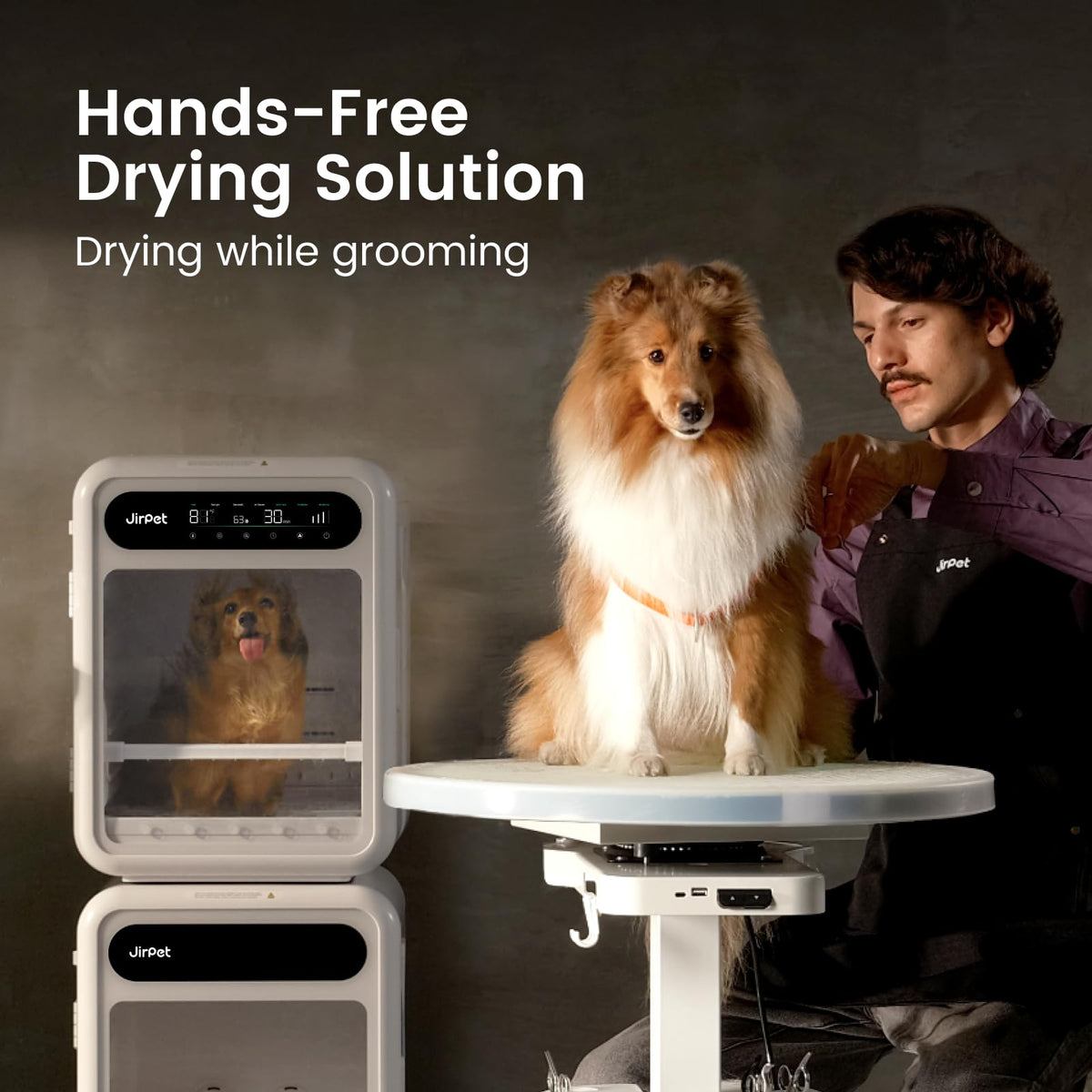 JirPet Pet Dryer Box, 405L Professional Dryer Cabin with Multi-Layer Safety
