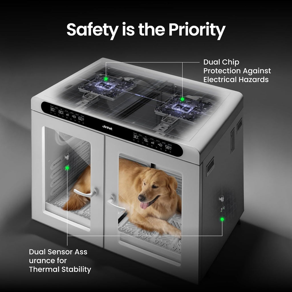 JirPet Pet Dryer Box, 405L Professional Dryer Cabin with Multi-Layer Safety