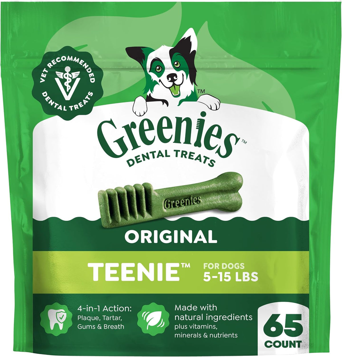 Greenies Teenie Original Natural Dental Dog Treats, Chicken, 43 Count