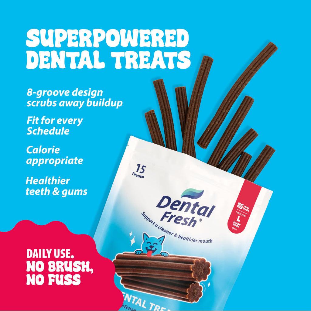 Dental Fresh Dental Treat Sticks for Medium Dogs Brush Free Chews, 26 Ct