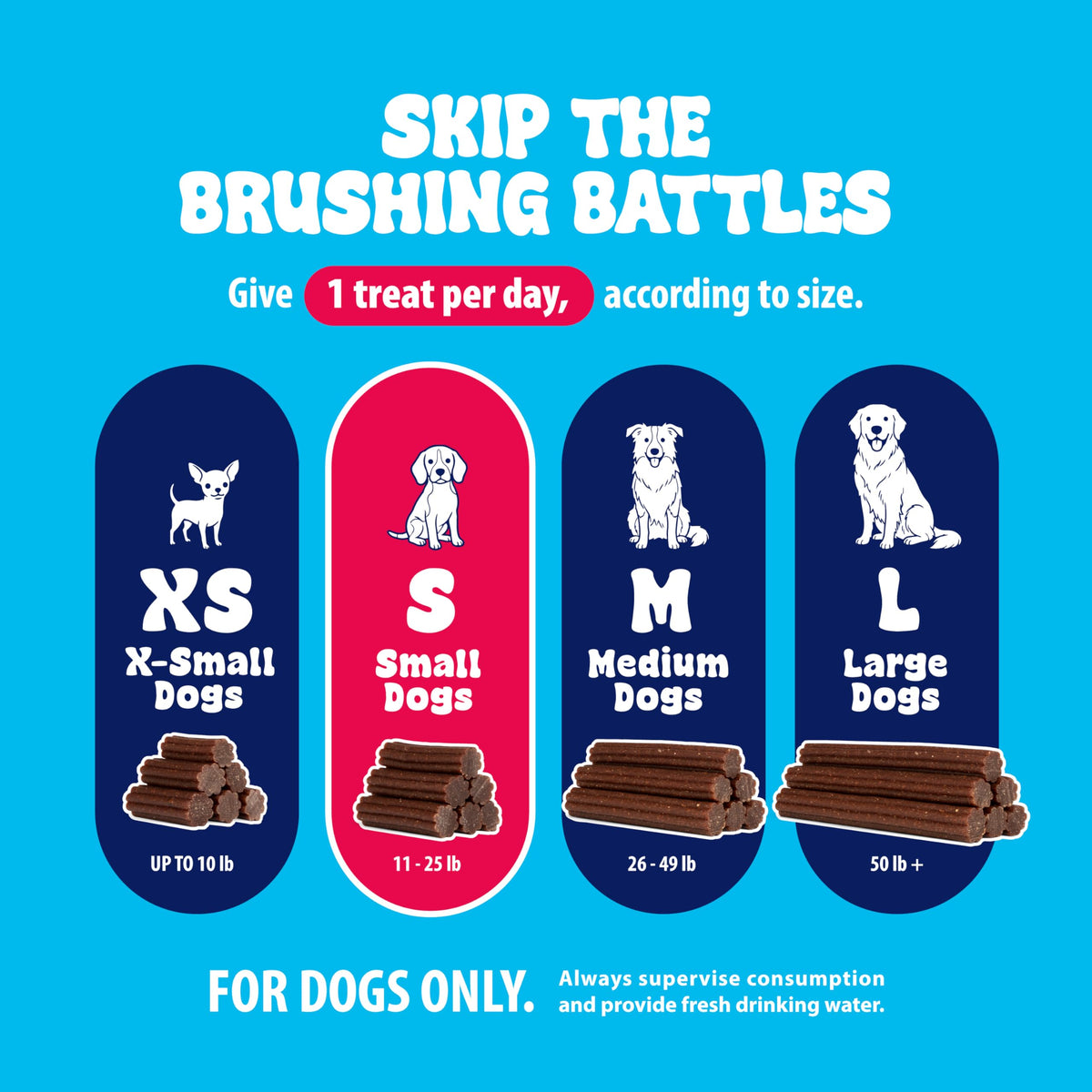 Dental Fresh Dental Treat Sticks for Medium Dogs Brush Free Chews, 26 Ct