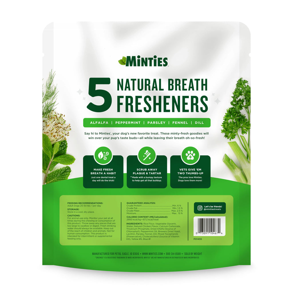 Minties FreshBites Low-Calorie Dental Chews for Dogs, 100 Ct
