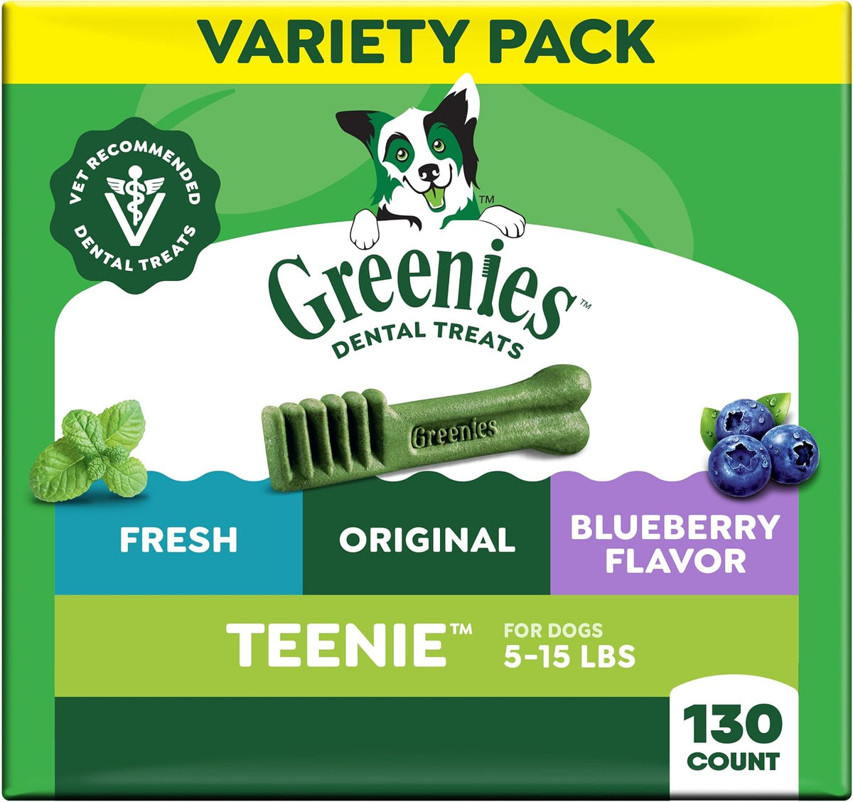 Greenies Teenie Original Natural Dental Dog Treats, Chicken, 43 Count