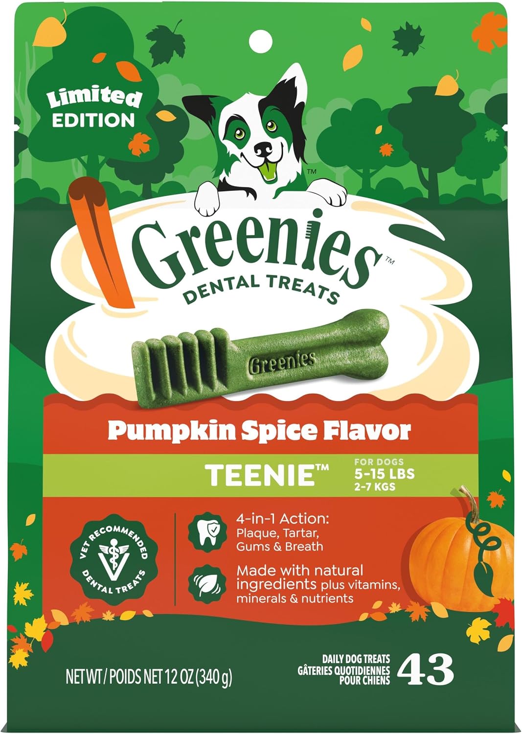 Greenies Teenie Original Natural Dental Dog Treats, Chicken, 43 Count