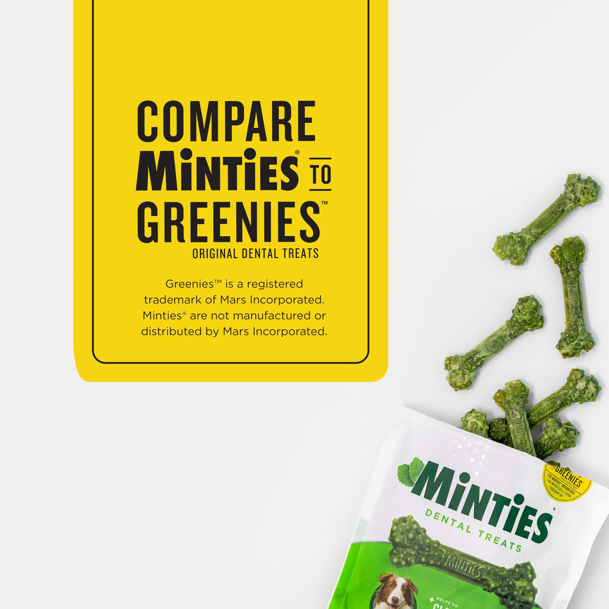 Minties FreshBites Low-Calorie Dental Chews for Dogs, 100 Ct