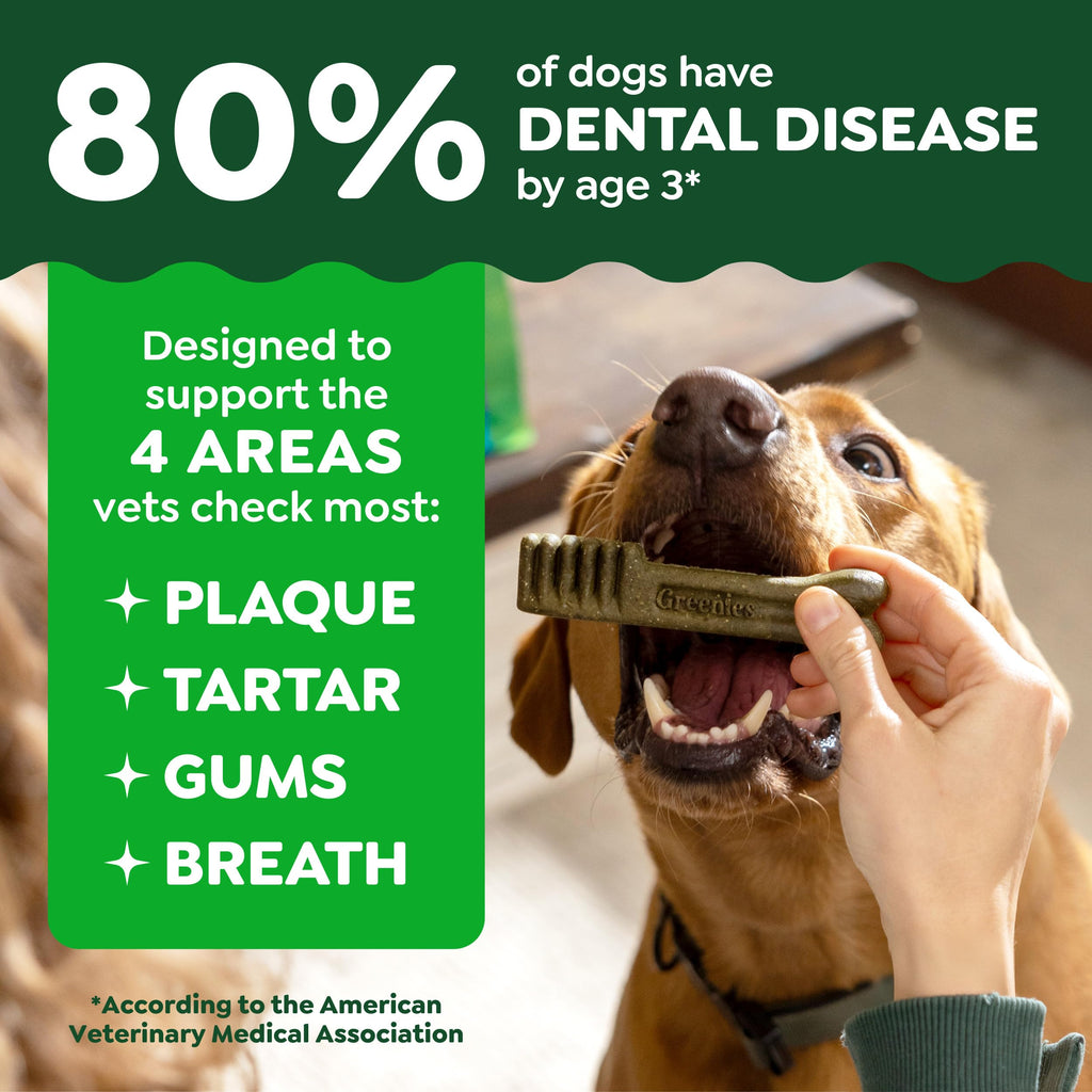 Greenies Puppy Teenie Natural Dental Dog Treats, Original Flavor, 22 Count