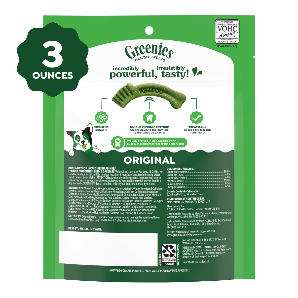 Greenies Petite Natural Dental Dog Treats, Original Flavor, 60 Count