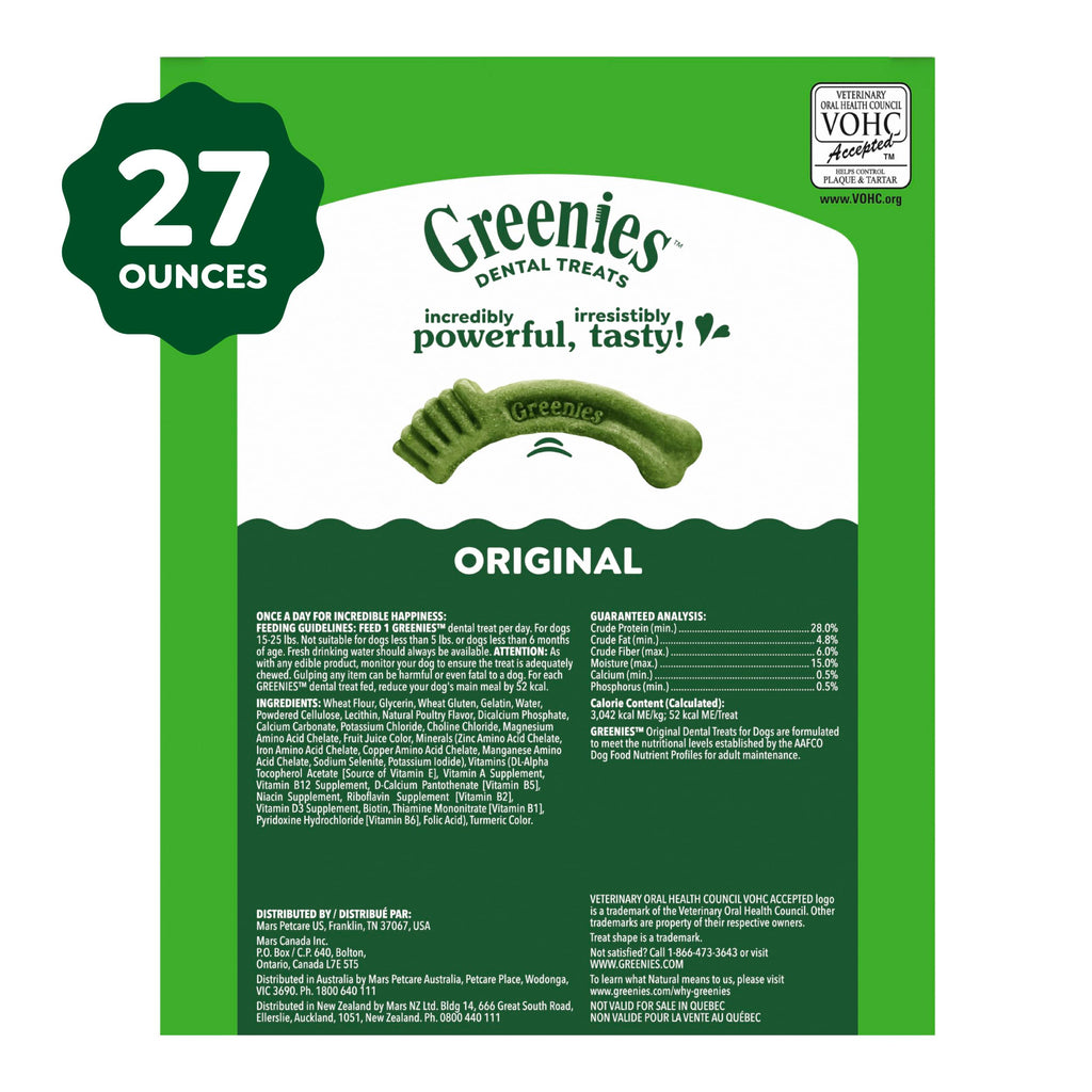 Greenies Petite Natural Dental Dog Treats, Original Flavor, 60 Count