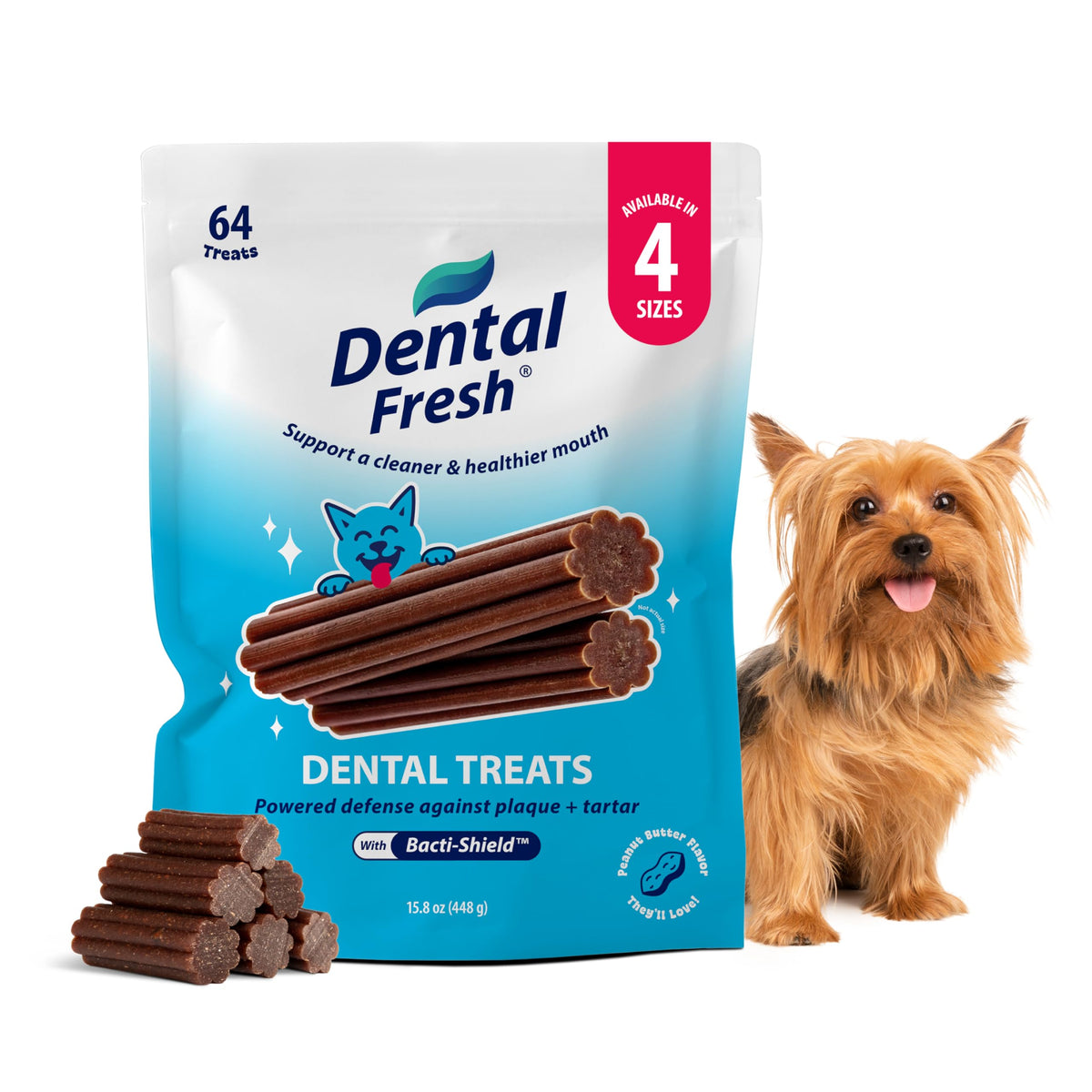 Dental Fresh Dental Treat Sticks for Medium Dogs Brush Free Chews, 26 Ct