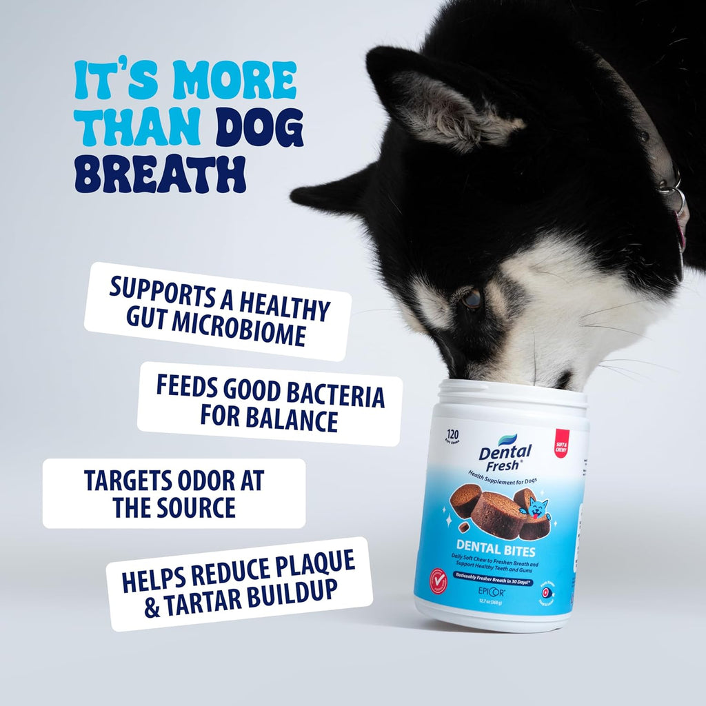 Dental Fresh Dental Bites for Dogs, Daily Oral Care, 120 Count