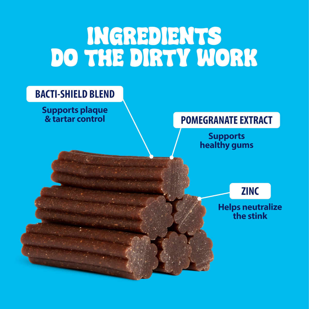Dental Fresh Dental Treat Sticks for Medium Dogs Brush Free Chews, 26 Ct