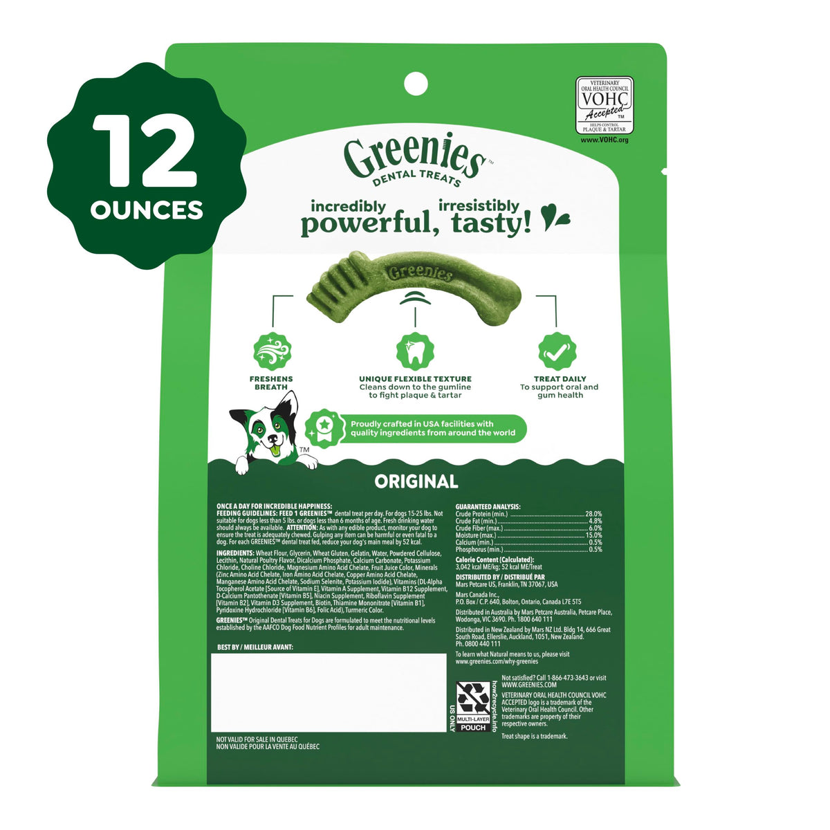 Greenies Petite Natural Dental Dog Treats, Original Flavor, 60 Count