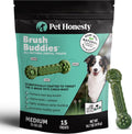 Pet Honesty Brush Buddies Vet Backed Dog Dental Chews, 15 Count