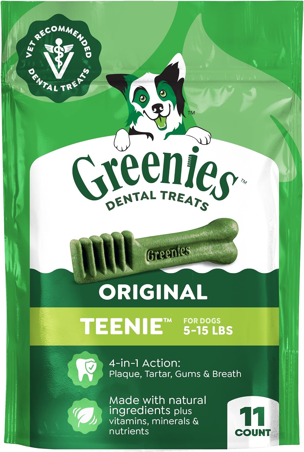 Greenies Teenie Original Natural Dental Dog Treats, Chicken, 43 Count