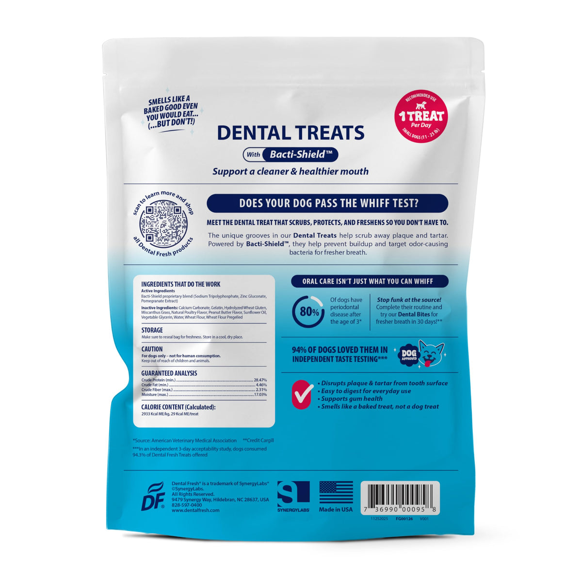 Dental Fresh Dental Treat Sticks for Medium Dogs Brush Free Chews, 26 Ct