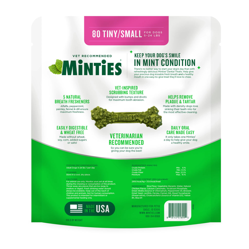 Minties FreshBites Low-Calorie Dental Chews for Dogs, 100 Ct