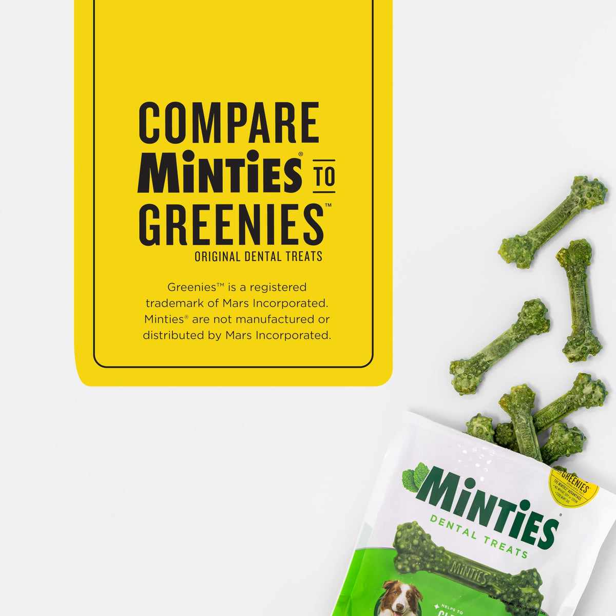 Minties FreshBites Low-Calorie Dental Chews for Dogs, 100 Ct