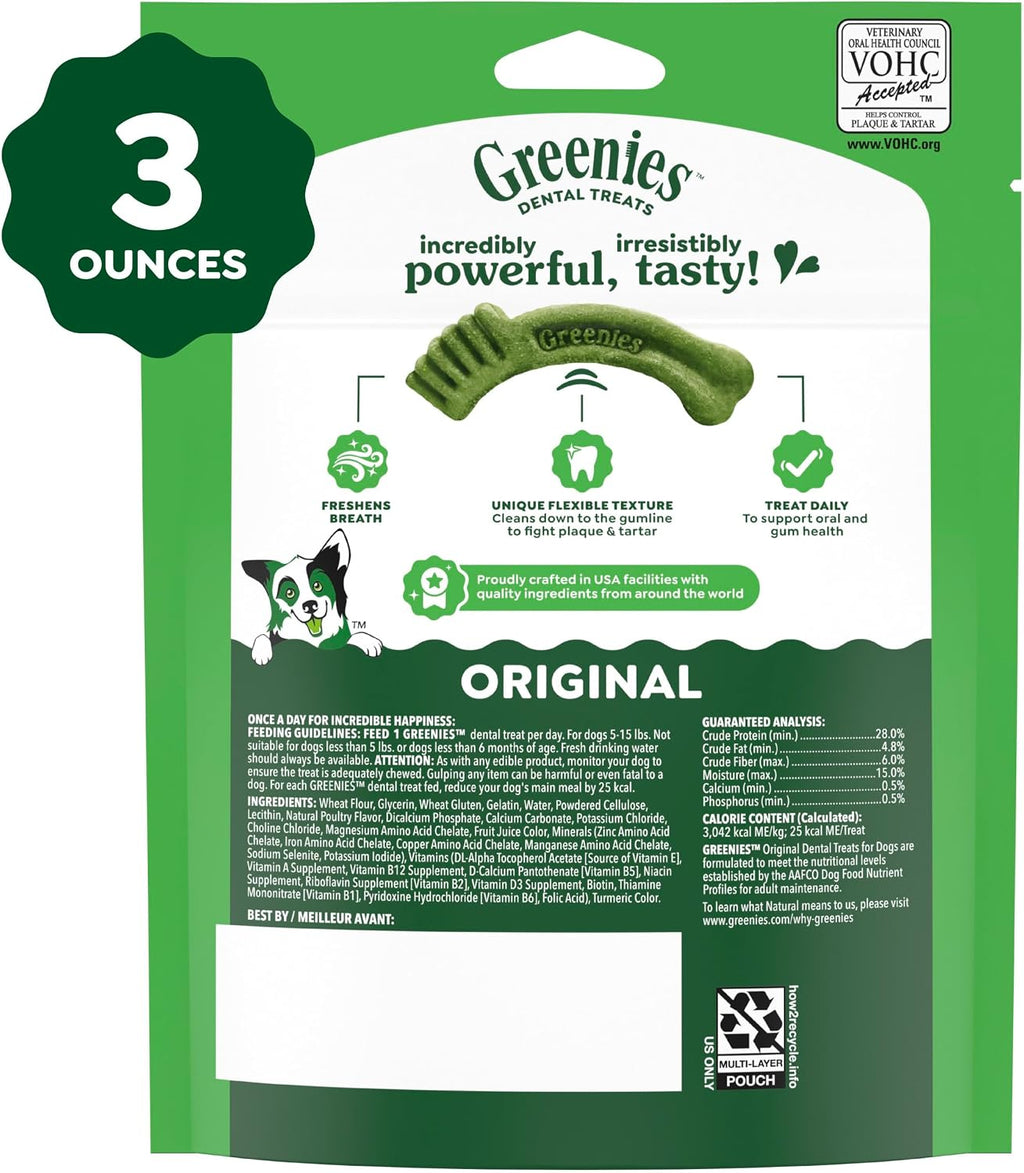 Greenies Teenie Original Natural Dental Dog Treats, Chicken, 43 Count