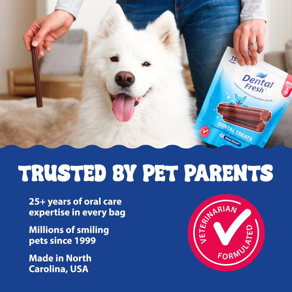 Dental Fresh Dental Treat Sticks for Medium Dogs Brush Free Chews, 26 Ct
