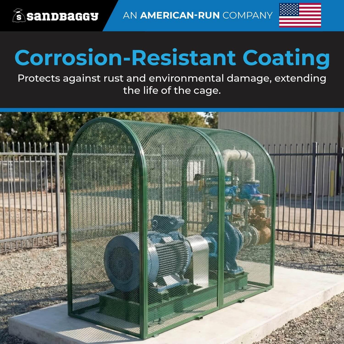 6.5’ x 3’ x 6.5’ Durable Backflow Security Cage – Backflow Preventer Enclosure (Green) | 2 Year Warranty - Sandbaggy (1, Green)