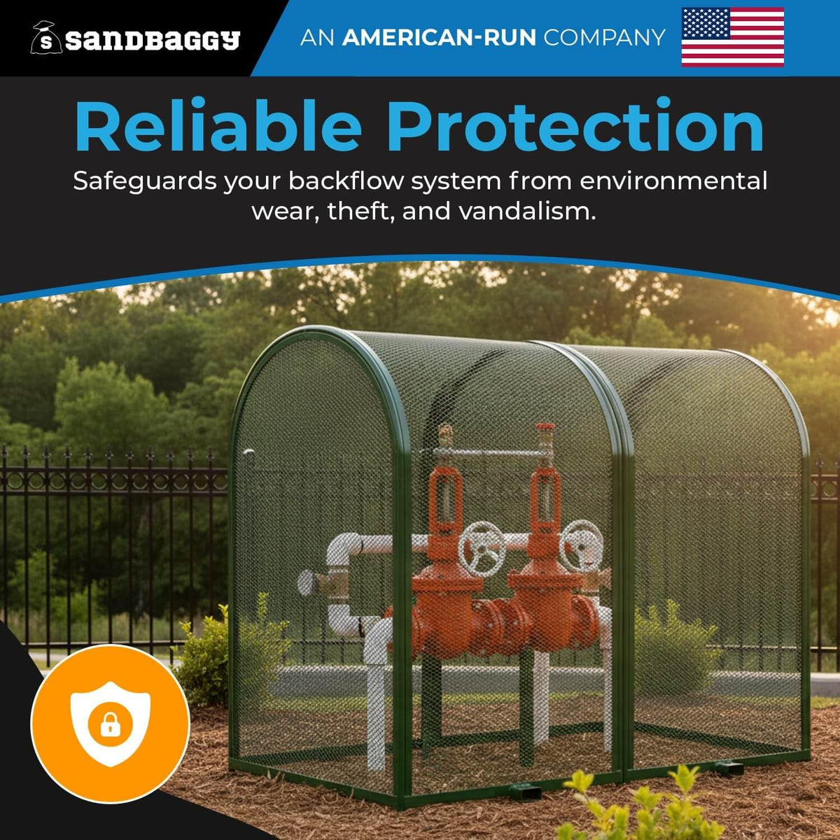 6.5’ x 3’ x 6.5’ Durable Backflow Security Cage – Backflow Preventer Enclosure (Green) | 2 Year Warranty - Sandbaggy (1, Green)