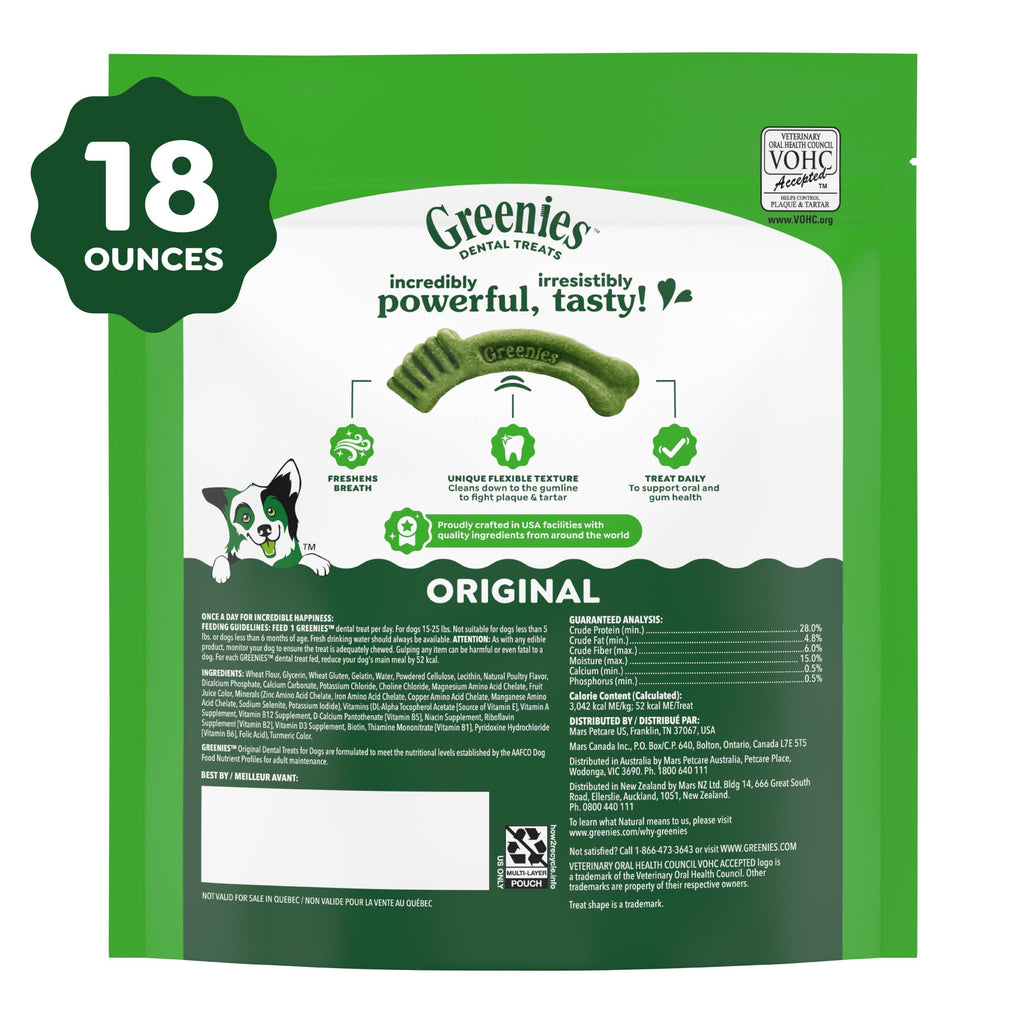 Greenies Petite Natural Dental Dog Treats, Original Flavor, 60 Count