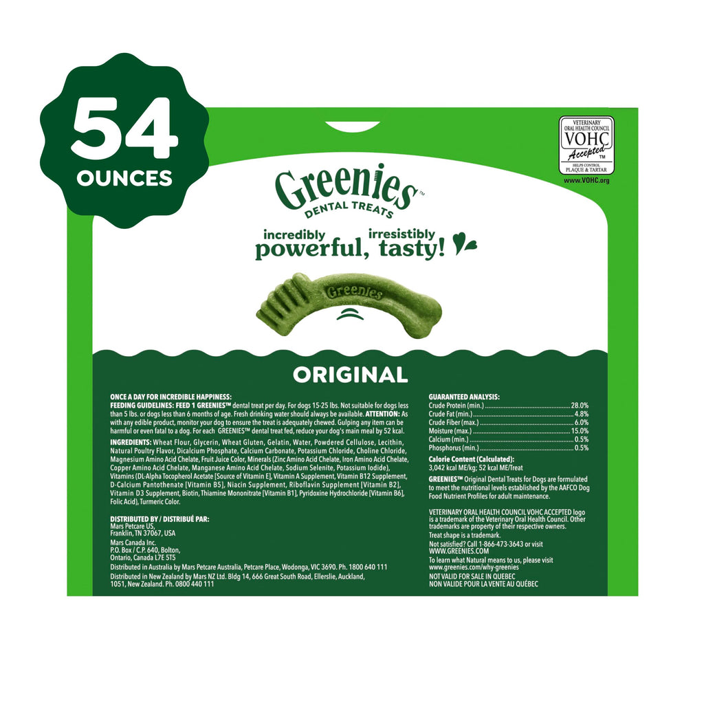 Greenies Petite Natural Dental Dog Treats, Original Flavor, 60 Count