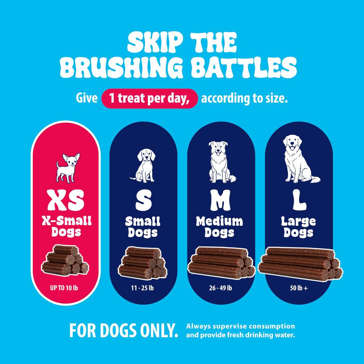 Dental Fresh Dental Treat Sticks for Medium Dogs Brush Free Chews, 26 Ct