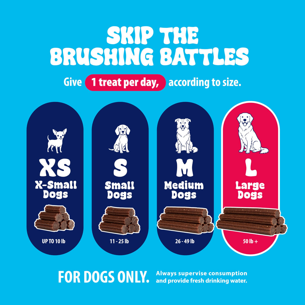 Dental Fresh Dental Treat Sticks for Medium Dogs Brush Free Chews, 26 Ct