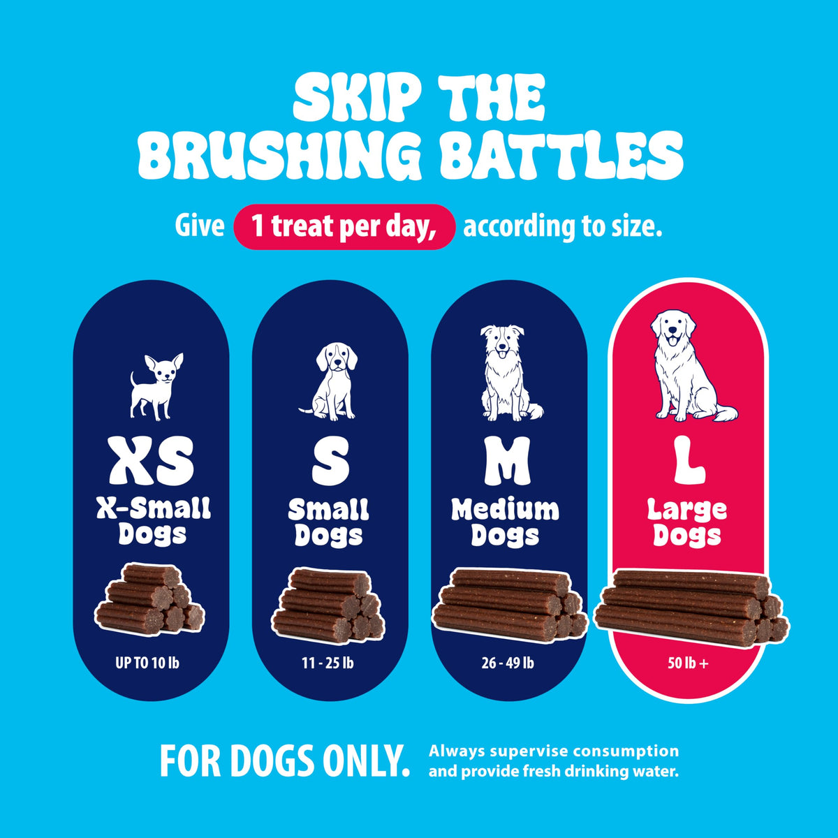 Dental Fresh Dental Treat Sticks for Medium Dogs Brush Free Chews, 26 Ct