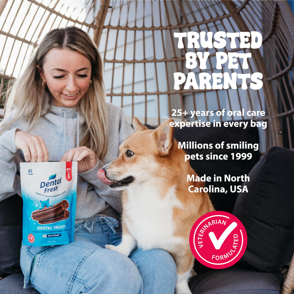 Dental Fresh Dental Treat Sticks for Medium Dogs Brush Free Chews, 26 Ct