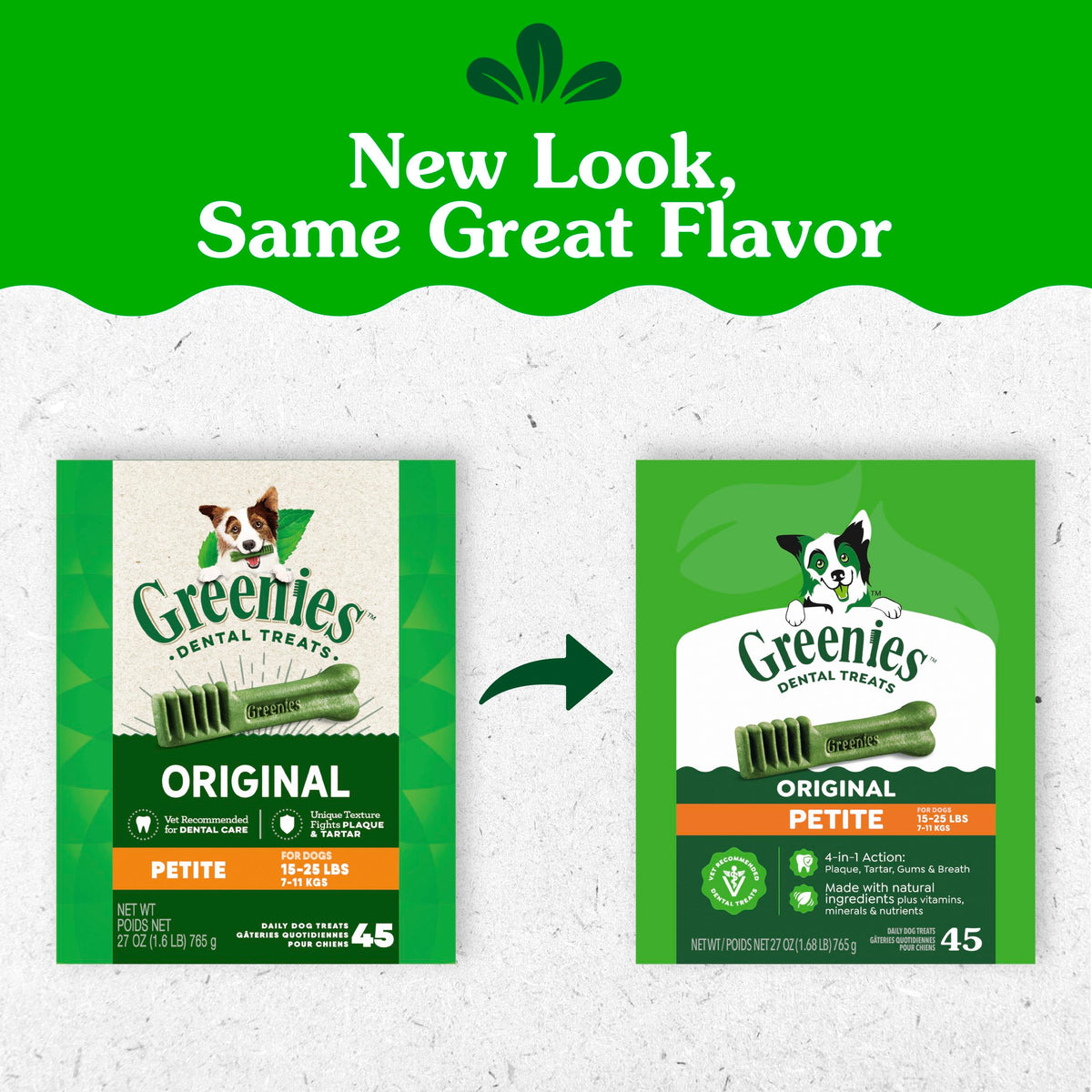 Greenies Petite Natural Dental Dog Treats, Original Flavor, 60 Count