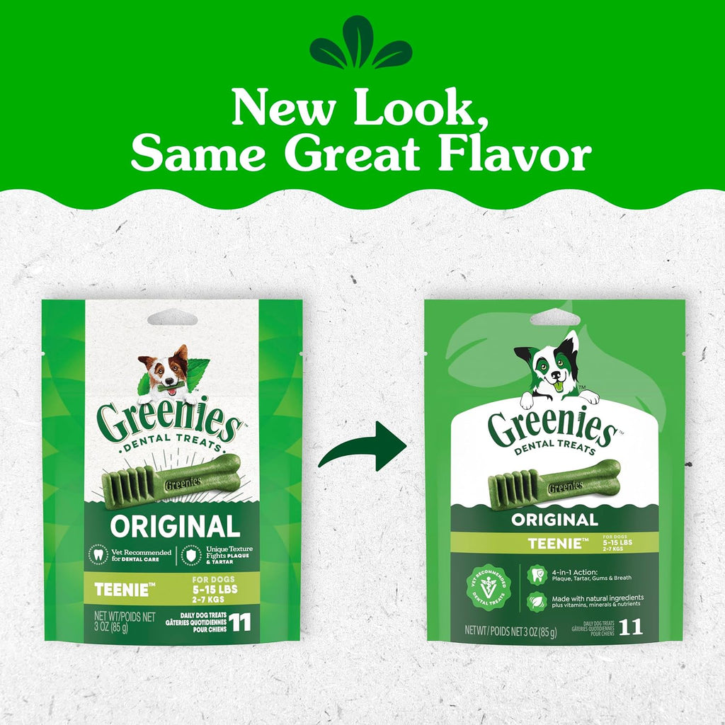 Greenies Teenie Original Natural Dental Dog Treats, Chicken, 43 Count