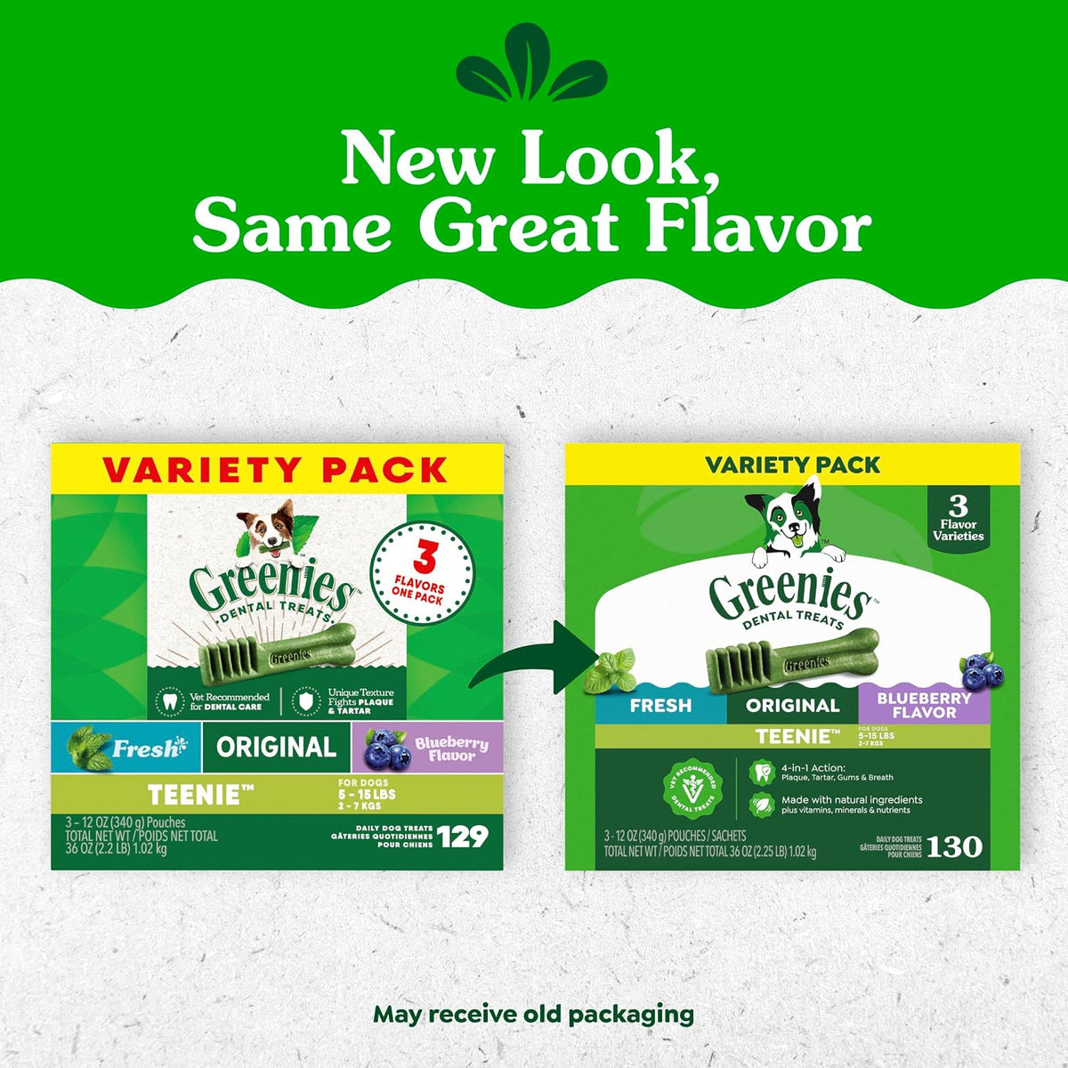 Greenies Teenie Original Natural Dental Dog Treats, Chicken, 43 Count
