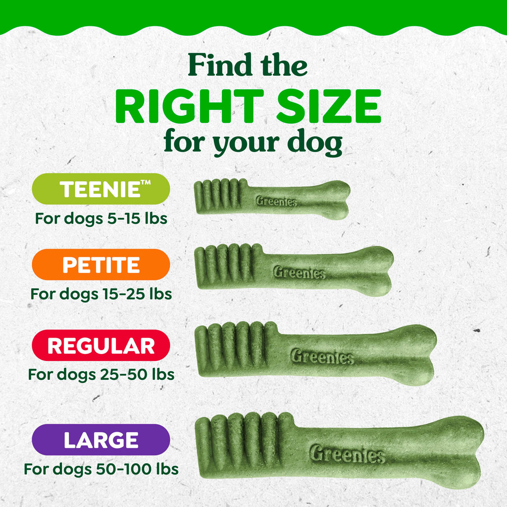 Greenies Petite Natural Dental Dog Treats, Original Flavor, 60 Count