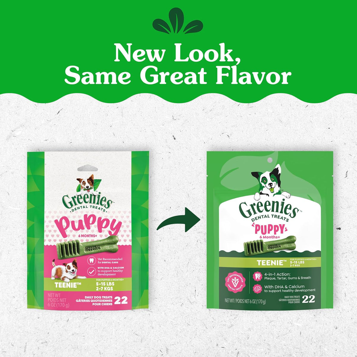 Greenies Puppy Teenie Natural Dental Dog Treats, Original Flavor, 22 Count